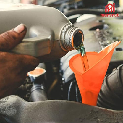 3pcs Oil Funnel Long Neck for Motorcycle Automotive Use, Skinny Multi Function Purpose for All Car Engine Gasoline Lubricants Water Diesel Fuel Kerosene Oils Other Liquids, Plastic Spill Saver Filling