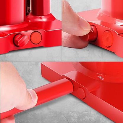 DNA Motoring 12 tons / 24000 lbs Lifting Automotive Welded Hydraulic Bottle Jack for Repair Vehicle, Pickup, Truck, w/Manual Handle, Red,TOOLS-00360 - color: red, style: 12 ton