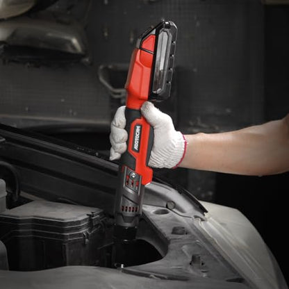 3/8" Cordless Ratchet Wrench for Milwaukee 18V Battery(Tool Only),75FT-LBS(102N.m) Extended Electric Ratchet Wrench with Variable Speed, LED Light, 1/4"&1/2" Adapter,3" Extension Bar