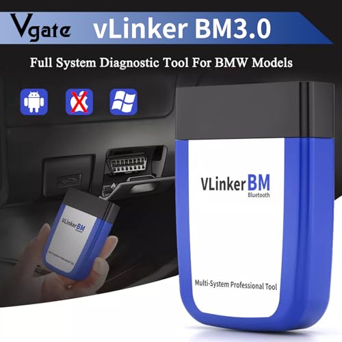 Vgate vLinker BM3.0 Bluetooth OBD2 Scanner Diagnostic Tool for Bimmercode | Code Reader OBD Adapter BMW Android Windows - size: BM3.0-Android & Windows