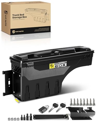 YHTAUTO Driver Side Truck Bed Storage Tool box Compatible with 2015-2023 Chevrolet Colorado & GMC Canyon, 2019-2021 Fits 74" Bed, Lockable Swing Waterproof Wheel Well Toolbox - size: Driver Side, style: 2015-2021