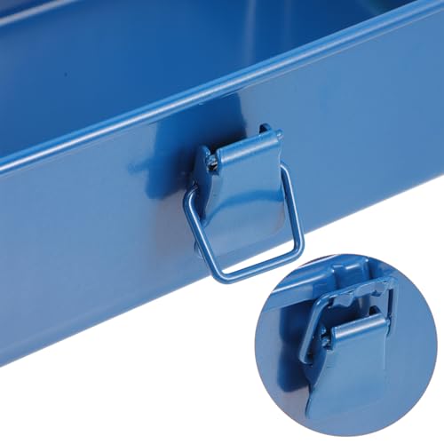BESTonZON Tool Box Metal Tool Storage Box 7.48 X 4.72 X 3.07 in Mechanics Tools Organizer with Handle and Latch for Car Trunk Workshop Screwdrivers and Wrenches