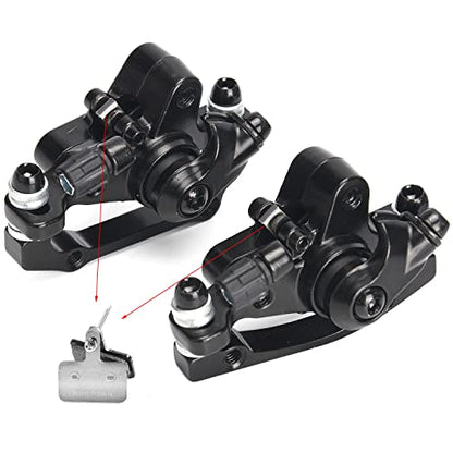 TOBWOLF 1 Pair MTB Front & Rear Cable Disc Brake Aluminum Alloy Caliper Post Mount, 2PCS 160mm Stainless Steel 6-Bolt Disc Rotors for Mountain Bike Road Bike Folding Bike BMX - color: Mechanical Disc Brake Kit - Single Piston