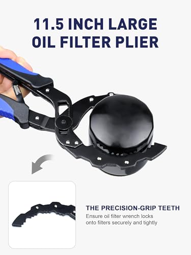 Self-Adjusting Oil Filter Wrench, Adjustable Oil Wrench, Fit 2-5'' Filters | Automotive Oil Change Kit, Self-Adjust Oil Filter Pliers, Motorcycle Fuel Filter Wrench, Large Oil Filter Removal Tool - style: Self-Adjusting