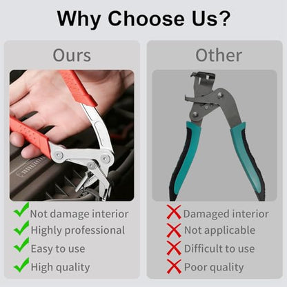 Car Clip Pliers, Snap Removal Pliers, Panel Clip Removal Plier, 2026 Upgraded Heavy-Duty Professional Plastic Fastener Removal Tool, Spring-Loaded Fastener Rivet Remover for Vehicle Maintenance