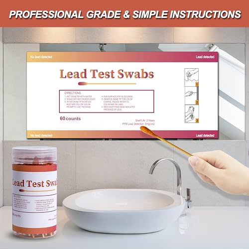 AAwipes Lead Test Swab Kit (60 Rapid Home Testing Swabs) 30-Second Results. Dip in Water. Home Use for - Painted, Jewelry, Ceramics, Wood (LS60)