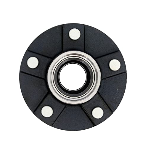 5-Bolt on 5" Circle Trailer Hub Assembly,Fit for 3,500 lbs axle,with 1-3/8" to 1-1/16" Tapered Spindle and Bearings - size: GL4856E