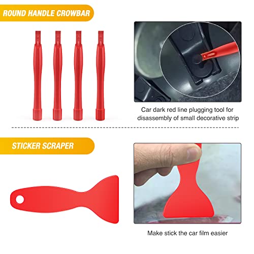 GOOACC 102Pcs Trim Removal Tool Set | Auto Push Pin Nylon Bumper Clip Set Terminal Remover Tool Round Crowbar Panel Remover Kit Car/Radio Panel - color: 42Pcs Remover + 60Pcs Clips, size: 42Pcs Remover + 60Pcs Clips