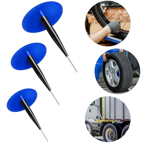 24 Pcs Tire Plug Patch Kit Automotive Tyre Repair Plug Patch Mushroom Nail 0.14' x 1.42', 0.22' x 1.82', 0.3' x 2.37' Wrapped Stems (8pcs Each) for Car Motorcycle Truck Bus, Agricultural Tyres