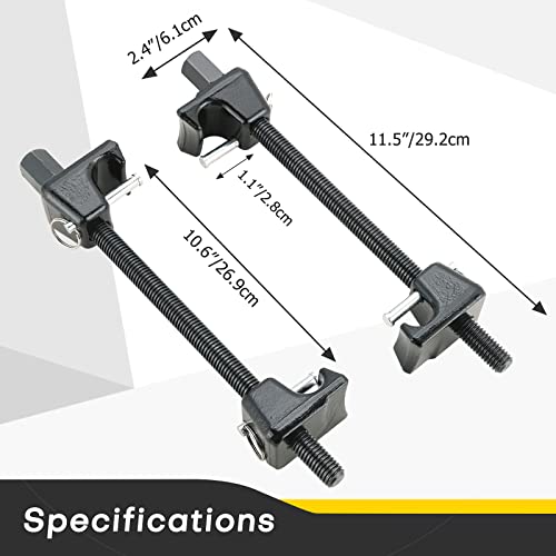 Macpherson Strut & Ball Joint Service Tool Kit | Universal Coil Spring & U-Joint Removal Tools, Heavy Duty 1/2" Drive, Includes Detent Pins, 4WD Adapters, for Cars, Trucks, Motorcycles, Set of 2,300mm