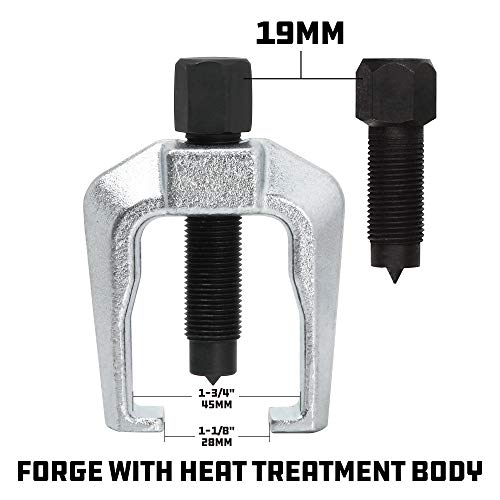 Powerbuilt 1-1/8-Inch (28MM) Tie Rod End and Pitman Arm Puller, 2 Piece Press Screw, Drop Forged and Heat Treated, Chrome Vanadium made - 648692 - size: Tie Rod and Pitman Puller
