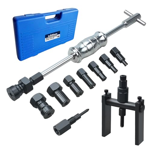 LainKeen 12pcs Motorcycle Blind Hole Bearing Puller Set 8-32MM | Internal Bearing Extractor, Slide Hammer, Two-Jawed Puller, Expandable Collets, Pilot Inner Bearing Removal Tool - size: 12PC (8-32mm)