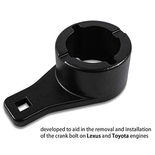 Yoursme for Toyota/Lexus Crankshaft Damper Pulley Holding Holder Harmonic Tool with 2PCS Crank Bolts Fits 3.0 L6, 3.0 V6, 3.3 V6, 4.0 V8, 4.3 V8, 4.7 V8 Engine