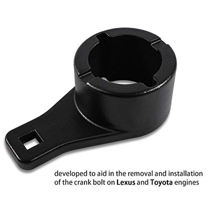 Yoursme for Toyota/Lexus Crankshaft Damper Pulley Holding Holder Harmonic Tool with 2PCS Crank Bolts Fits 3.0 L6, 3.0 V6, 3.3 V6, 4.0 V8, 4.3 V8, 4.7 V8 Engine