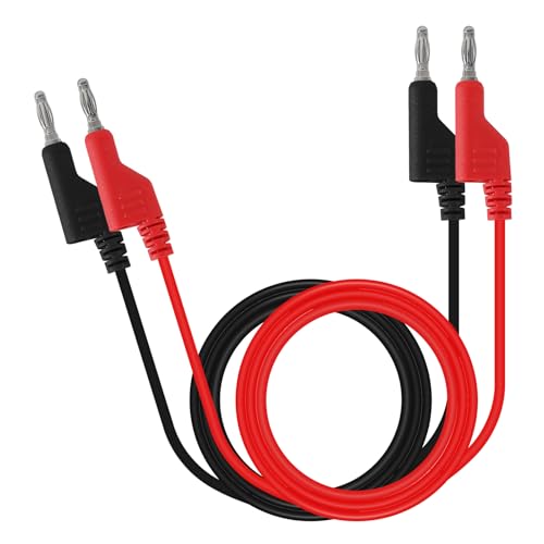 4mm Banana Plug Test Leads Dual-Ended Multimeter Electrical 4mm Banana Stackable Plug Silicone Flexible Copper Cable 1 Meter for Multimeter Electrical Testing - color: 1set dual banana