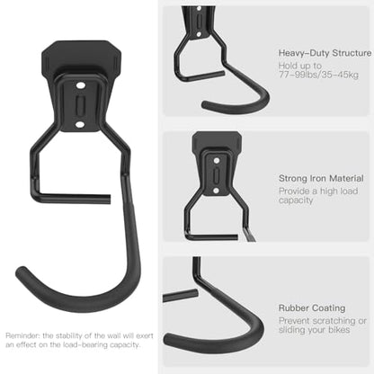 Housolution Bike Wall Mount with Fixed Hook, [6 Pack] Bike Storage Rack | Bike Rack Vertical Stand for Garage - Easily Hang/Detach - with Screws Iron Bike Hanger Brackets - size: 6 Pack