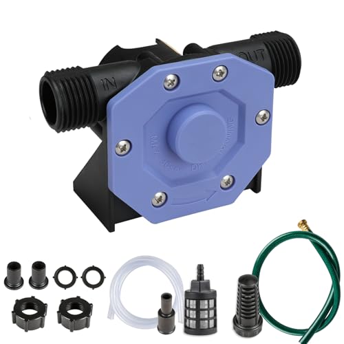 KITLUCK Hand Drill Pump, 750GPH Drill Powered Water Transfer Pump with Water Hose, Oil Tube and Adapter, Manual Water Pump for Drill, Small Self-Priming Electric Drill Pump for Water - color: Purple
