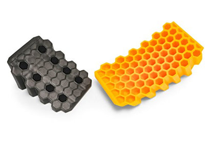 Camco Curved Camper/RV Leveler & Wheel Chock - Features Heavy Duty Honeycomb Design & Includes Non-Slip Rubber Grippers on Wheel Chock - Compatible w/Trailers Up to 30,000 lbs - 1-Pack (44423) | Honeycomb leveler with non-slip grippers; compatible with tr