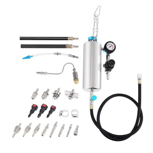 Fuel Injection Systems Cleaning Tools for Petrol EFI Throttle/Front Fuel System Cleaner Kit 600ML 140PSI C80 for Car/Durable Metal / 1Set Silver Tone