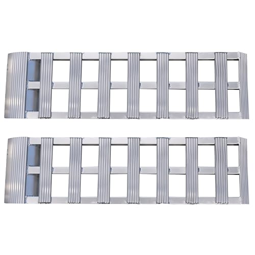 GEN-Y Hitch Aluminum Loading Ramps - Set of Two 40-Inch x 11-Inch Ramps for ATVs, Motorcycles, Mowers, Carts, and Sheds - 1,200 LBS. Combined Capacity with Serrated Rungs