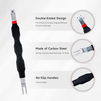 3 Pcs Electrical Disconnect Pliers,Automotive Electrical Connector Removal Tool,Upgrade Electrical Connector Pliers & Automotive Clip Removal Tool,Steel Automotive Hose Clamp Plier Set Tools(Black)