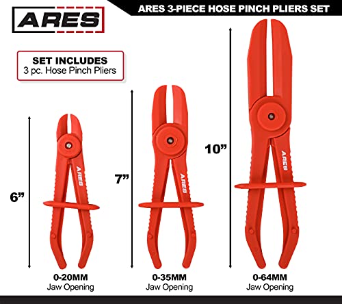 ARES 78000 3-Pc Hose Pinch Pliers Set, 6/7/10-Inch, Nylon | Lightweight and durable nylon design