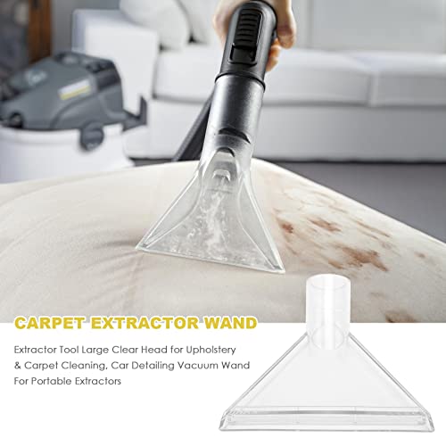 Extractor Tool Large Clear Head for Upholstery & Carpet Cleaning, Car Detailing Vacuum Wand for Portable Extractors A, 19cm, White