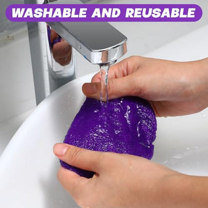 Potchen 8 Pcs Car Windshield Cleaner Tool Kit with Extendable Handle, Microfiber Towel Pads, Brush, Empty Spray Bottle for Auto Glass Wiper Suvs Rvs & Home Windows(Purple) - color: Purple