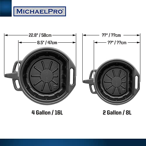 MichaelPro 16-Liter Oil Drain Pan, 4.2 Gallon, Portable, with Sprout for No-Mess Disposal| MP009063
