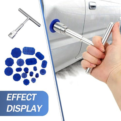 19 PCS Car Dent Puller Kit, Car Body Dent Removal Pulling Tabs with Pro Slide Hammer, Paintless Repair Remove Tools Set, Universal for Most Cars Trucks SUV (Multicolor)