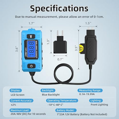 Automotive Circuit Fault Probe Tester, 48V 20A Portable High-Precision Car Circuit Probe Tester Current Fault Probe for Blade Fuses, Fuse Fault Diagnosis for Cars, Trucks, SUVs