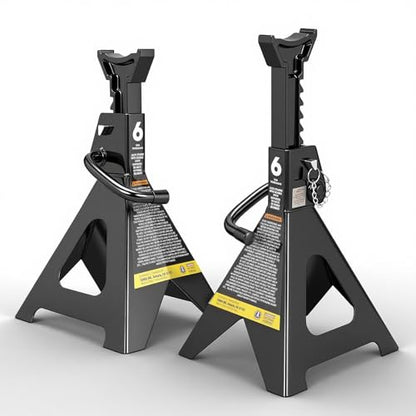 Big RED Jack Stands 6 Ton with Double Locking, 14.2-23.8 inch Adjustable Height for Lifting Cars, SUV, Van, 12000 lb Capacity, 1 Pair - color: BLACK, size: 6 TON DOUBLE LOCKING