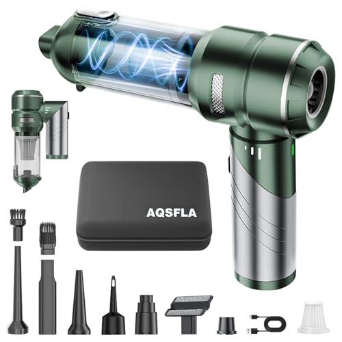 Car Vacuum Portable Cordless 22000PA High Power Handheld Mini Vacuum Cleaner Rechargeable Foldable with Brushless Motor Air Blower Duster Pump for Car Home Office Pet (Green) - color: Green