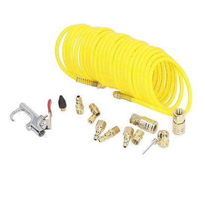 14PCS Air Compressor Kit with 1/4 Inch NPT Connectors Nylon Air Hose 200 PSI Pressure for Automotive Repair Maintenance Cleaning Tools Accessories Set