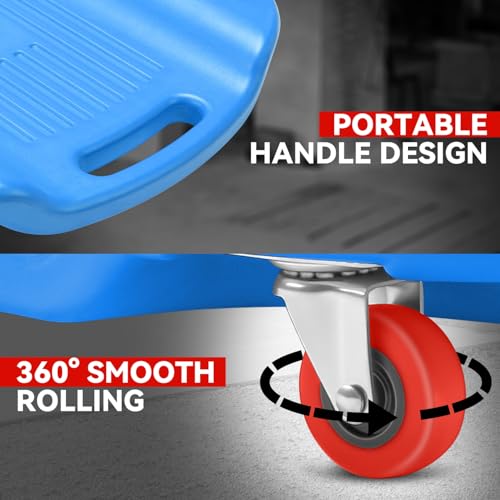 Auto Dynasty Universal 38" L X 20" W Blue Lightweight Rolling Mechanic Creeper Seat Repair Tool for Car Vehicle Home Warehouse - color: Blue