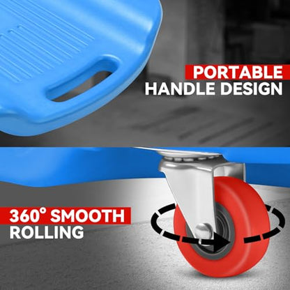 Auto Dynasty Universal 38" L X 20" W Blue Lightweight Rolling Mechanic Creeper Seat Repair Tool for Car Vehicle Home Warehouse - color: Blue