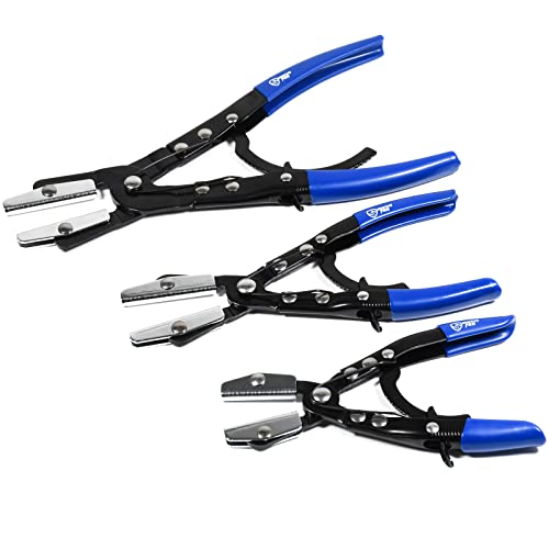 SMOTIVEPRO 3PCS Hose Pinch Off Pliers Set with Ratchet Lock, 8"/10"/12" | Carbon Steel Hose Clamp Pliers, 1.65" Max Opening, Secure Clamping Without Hose Damage, For Radiator, Coolant & Fuel Lines - size: 3pcs Hose Pinch Pliers Set