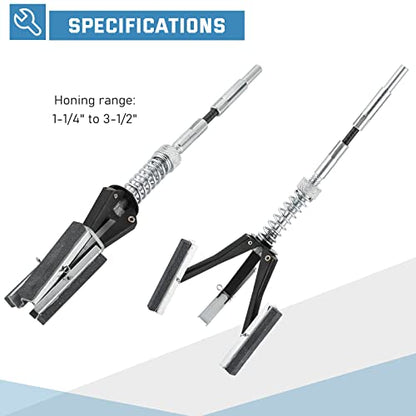 ATPEAM Engine Cylinder Hone Tool Adjustable Deglazer Set for Grinding Holes from 1-1/4" to 3-1/2" Diameter with Extra 3-Piece 2" Long Stones 220 Grit - size: 2''