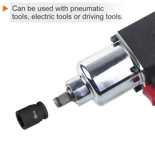 HARFINGTON 6-Point Impact Socket 3/4" Drive 28mm Metric 40Cr Alloy Steel Spindle Axle Nut Impact Socket - size: 28mm