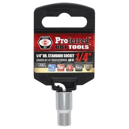 S15008 1/4" Drive SAE Socket, 1/4" Standard 6 Point - size: 1/4 INCH, style: STANDARD