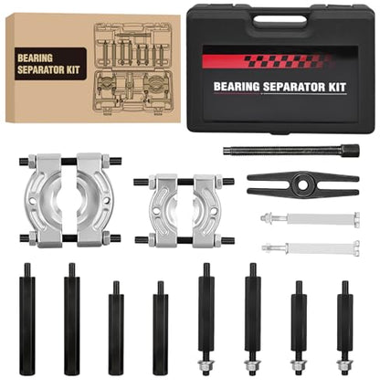 GOOACC 14pcs Bearing Puller Kit, 5 Ton Capacity Bearing Separator with 2" and 3" Jaws, Wheel Bearing Removal and Hub Axle Puller Set, Heavy Duty Gear Splitter Tool Kit, Pinion Pullers with Case, Black - color: 14pc Bearing Puller Black
