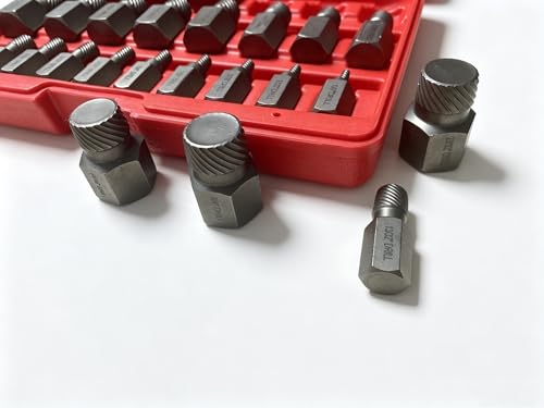 FLZOSPER 25-Piece Multi-Spline Screw Extractor Set, CR-MO Steel Easy Out Bolt Remover Kit for Broken Studs, Damaged Bolts & Socket Screws Removal