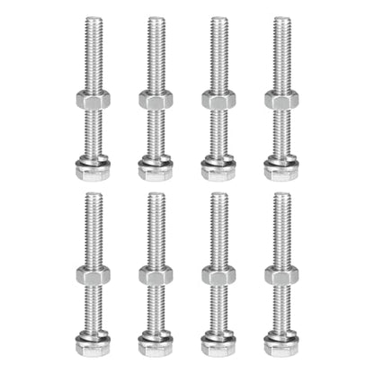 uxcell M6 x 50mm Hex Head Screws Bolts, Nuts, Flat & Lock Washers Kits, 304 Stainless Steel Fully Thread Hexagon Bolts 8 Sets - size: M6 x 50mm