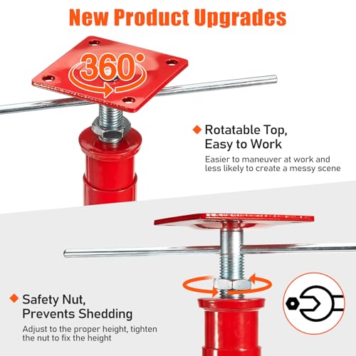 B4B BANG 4 BUCK House Jacks for Leveling Crawlspace, 21" - 43" Height Range, 11023 lbs Max Load Capacity, Floor Jacks Post Pole for Leveling, 2 Pack - size: 21" - 43" (2 Pack)