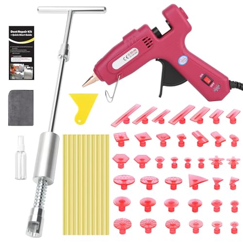 VEXTRO Paintless Dent Repair Kit, Dent Puller Kit for Car with Slide Hammer T-Bar, Glue Gun & Puller Tabs, DIY Auto Body Dent Removal Tools for Hail Damage, PDR Kit to Save Repair Cost - size: PDR kit -1