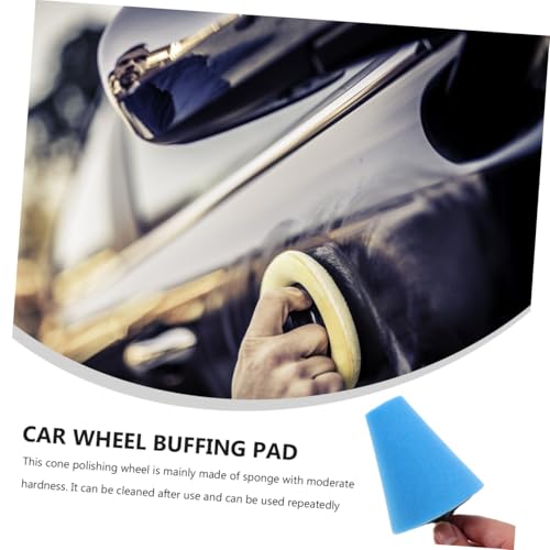 3pcs Auto Wheel Polishing Cone Buffing Pads Set, Yellow Sponge Polishing Kit for Car Wheels and Drill Attachment