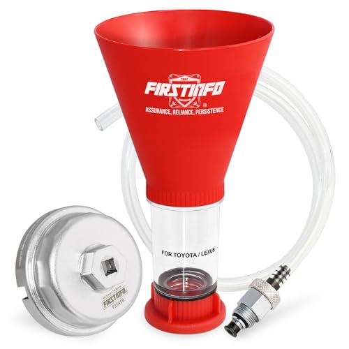 FIRSTINFO 64.5mm Oil Filter Wrench, Engine Oil Funnel, Oil Drain Hose | for Toyota & Lexus, Easy Oil Change Tool, F3545TN - style: Drain Tool Set + Funnel