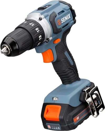 SENIX 20V Max Cordless Drill/Driver Set, Power Tool Kit with 2.0 Ah Batteries and Charger, Brushless Motor, 1/2-Inch, 2 Variable Speed, Soft Bag Included(PDDX2-M2) - style: Drill Set
