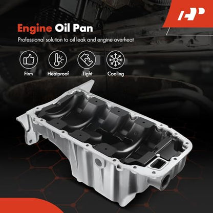 A-Premium Engine Oil Pan Sump with Drain Plug | Compatible with Chevrolet Cruze 2010-2016, Cruze Limited 2016, Sonic 2012-2018, Trax 2017-2018, 1.8L, W/o Oil Level Sensor