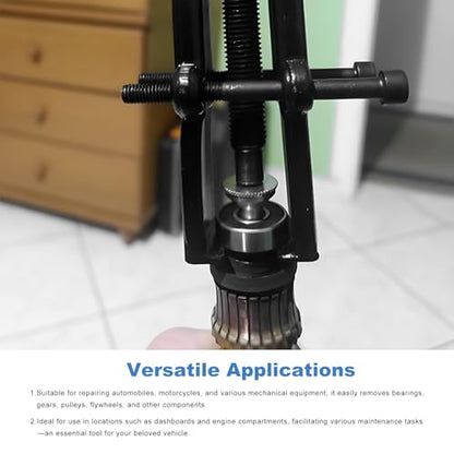 4" 2-Jaw Gear Puller, Adjustable Carbon Steel Bearing Gears Puller Flywheel Removal Tool, Two Claws Hand Pump Pulleys Remover for Auto Bearings Gears Flywheels (Black) - color: Black